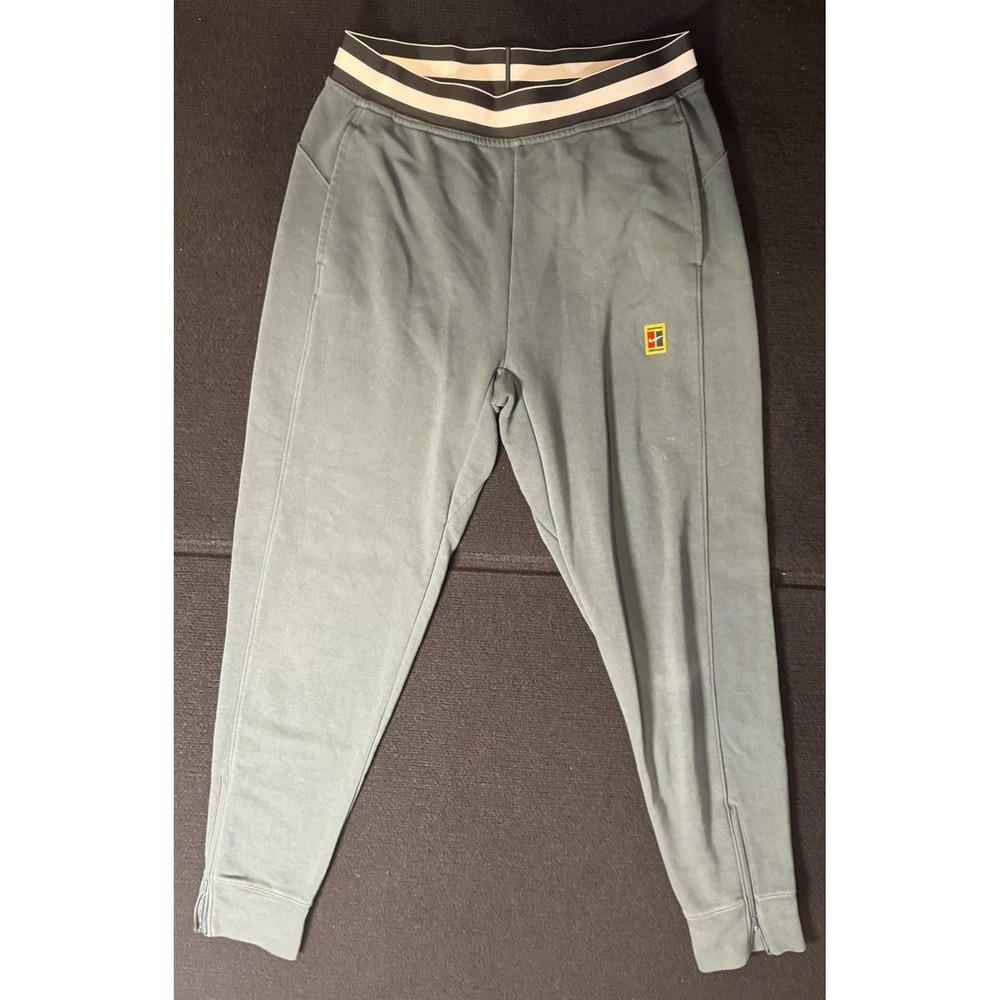 NikeCourt Dri-FIT Heritage Mens S Deep Jungle Green Tennis Pants FB4157-328 - Picture 3 of 9